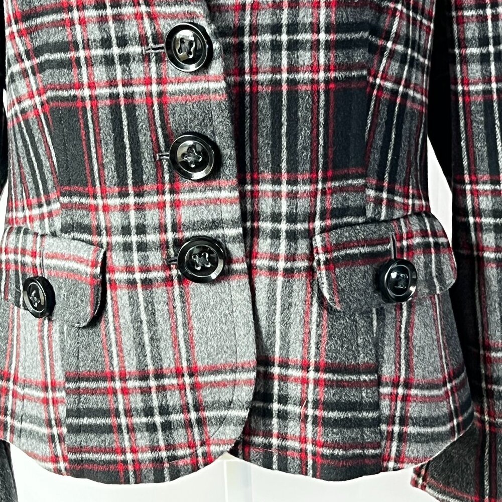 Vintage Talbots Petites Sz 14P Wool Blazer Tartan Plaid, Old Money Quiet Lux - Picture 4 of 10